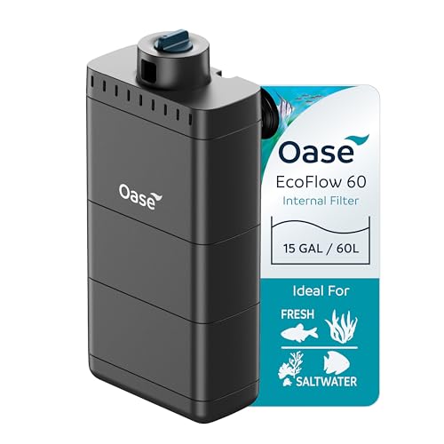 OASE EcoFlow 60 interner Aquariumfilter, für Süß- und Salzwassertanks bis zu 15 Gallonen, leise, anpassbarer Wasserfluss, mehrstufige Filtration OASE EcoFlow 60 interner Aquariumfilter, für Süß- und Salzwassertanks bis zu 15 Gallonen, leise, anpassbarer Wasserfluss, mehrstufige Filtration von Oase