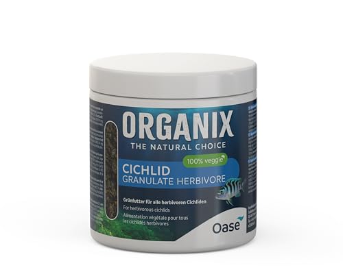OASE ORGANIX Cichlid Herb. Granulate, 500 ml - Fischfutter, Grünfutter für Herbivore Cichliden, Alleinfuttermittel für Buntbarsche im Aquarium von Oase