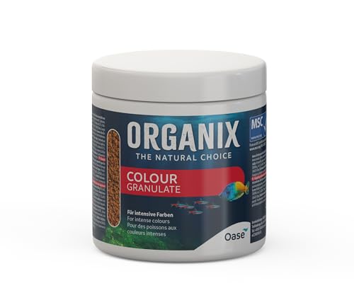 OASE ORGANIX Colour Granulate 250 ml MSC - Fischfutter in Granulatform, Aquarienfutter für intensive Farbenpracht, für Aquarienfische im Gesellschaftsbecken von Oase