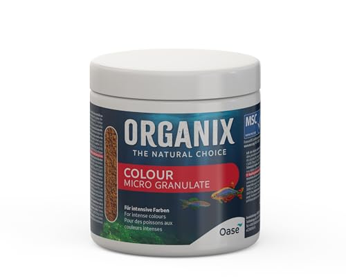 OASE ORGANIX Micro Colour Granulate 250 ml, rot- Fischfutter in Granulatform, Aquarienfutter für kleinere Fischarten, Stärkung der Farbenpracht von Oase