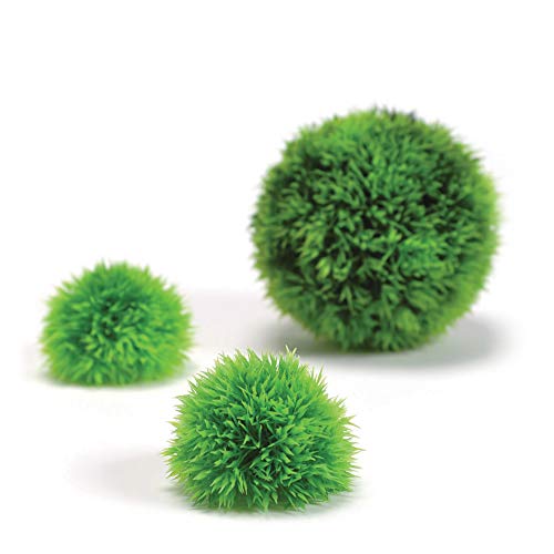 biOrb 46060 Dekogewächsball Set 3 grün - künstliche Natur Blumenbälle als Pflanzen-Deko für Salzwasseraquarien und Süßwasseraquarien von biOrb
