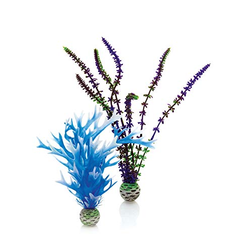 biOrb 46059 Pflanzen Set blau / lila M - künstliches kleines Natur-Dekopflanzen-Set zum Aufhübschen von Süßwasseraquarium und Meerwasseraquarium von biOrb