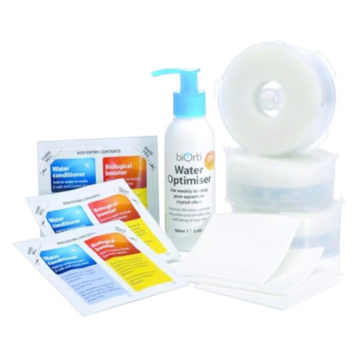 Oase Service Kit 3 mit Wasseroptimierer - 10-teiliges Reinigungs-Set, Ersatz-Filterpatronen, chemische Filtermedien, Schwamm, Reinigungstuch und Wasser-Aufbereiter, für alle biOrb Aquarien von biOrb