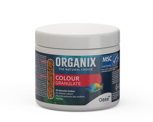 OASE ORGANIX Colour Granulate 175 ml MSC - Fischfutter in Granulatform, Aquarienfutter für intensive Farbenpracht, für Aquarienfische im Gesellschaftsbecken von Oase