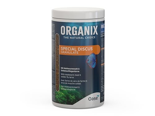OASE ORGANIX Discus Special Granulate 1000 ml - Aquarienfutter für Diskusfische, für eine stressfreie Fütterung, unterschiedliches Sinkverhalten von Oase