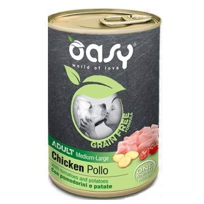 Oasy Erwachsene Medium Large Huhn mit Kirschtomaten und Kartoffeln 400g big free 6x400g von Oasy