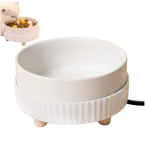 Beheizte Haustierwasserschüssel, 5,3 Zoll 350 ml USB -erhitzte Wasserschale für Hunde, Winter Wärme Wasserschale für Hundekatze Kaninchen Huhn Enten Eichhörnchen (weiß) von Obelunrp