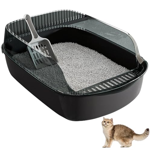 Große Katzenstreuentabletts, 12l PP Deep Cat Müllbox mit Schaufel, abnehmbare doppelte Katzentoilette für Katze für Katzenversorgung von Obelunrp