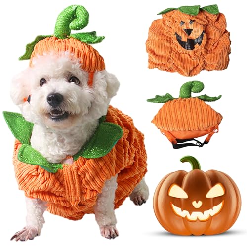 Halloween Hundekostüm mit Kürbishut Haustier Cosplay -Outfits für kleine mittelgroße Hunde Halloween Dekorationen Halloween Hundekostüm mit Kürbishut Haustier Cosplay -Outfits für kleine mittelgroße Hunde Halloween Dekorationen von Obelunrp
