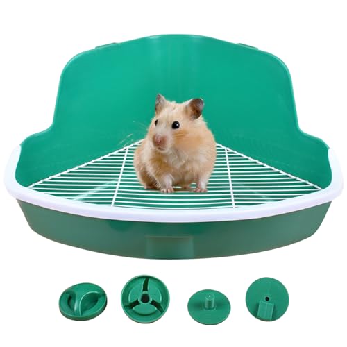 Hamster Müllbox Meerschweinchen-Trainingskäfigkäfig mit Toilettenschale, spritzsicherer Eckkatze für kleine Haustiere von Obelunrp