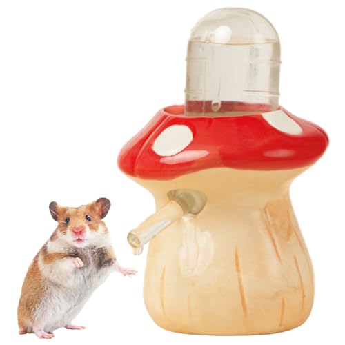 Hamster Wasserflasche Keramik 60 ml Pilz, Keine Wasserschweinchen-Wasserflasche ohne Tripe mit Hamstern Chinchilla kleine Tiere, Keramikspender, Gerbil von Obelunrp