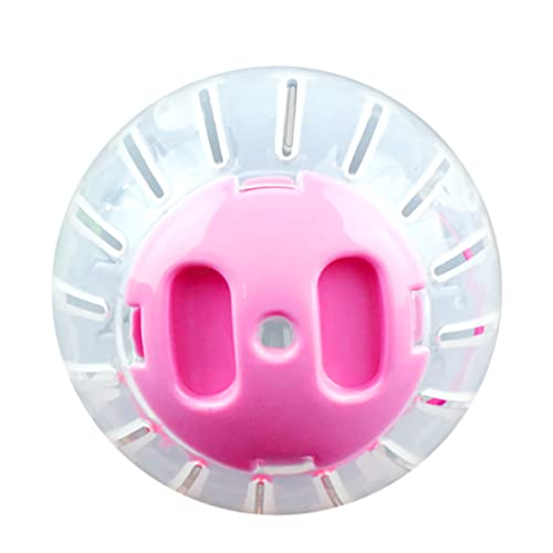 Hamsterkugel, 4,72 Zoll sicheres Plastikhamsterrad, transparenter waschbarer Hamsterkäfig, runde Hamsterspielzeug mit Deckel für Haustierbedarf (Pink) von Obelunrp