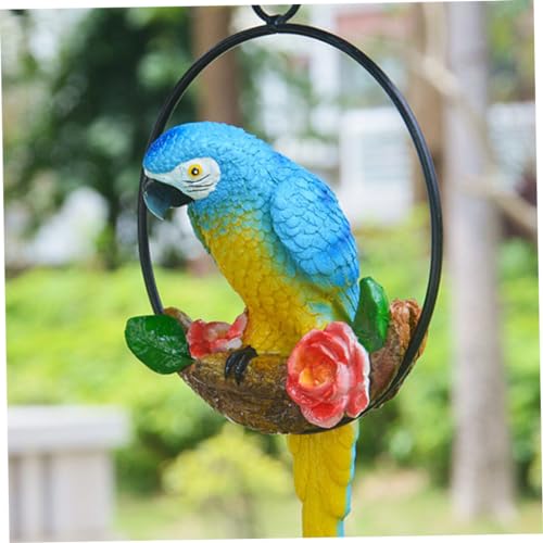 Hanging Papageiengarten -Gartendekoration Harz Papagei Outdoor Dekor auf Barsch Garten Skulpturen Statue für Außendekorationen Blau Hanging Papageiengarten -Gartendekoration Harz Papagei Outdoor Dekor auf Barsch Garten Skulpturen Statue für Außendekorationen Blau von Obelunrp
