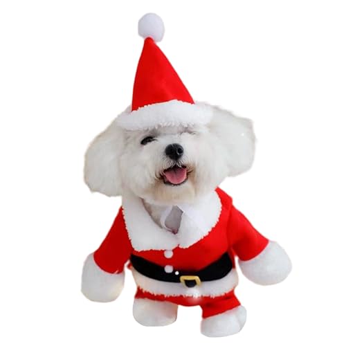 Hund Santa Kostüm, lustiges Weihnachtsmann -Hunde -Outfit mit Weihnachtshut, Urlaub warme Haustierkostüme für Weihnachtsfeier Cosplay (M) von Obelunrp