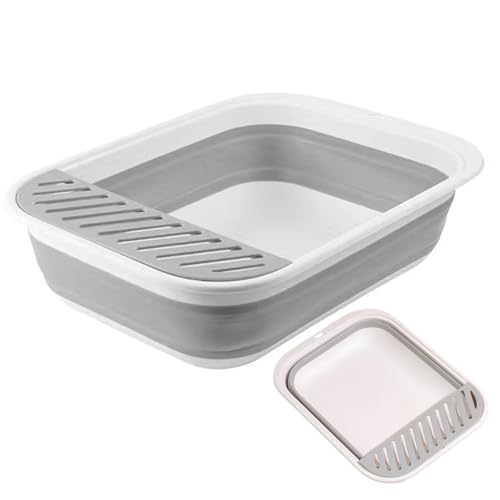 Kapazitätsdächerbox | Katzendrüsenbox Faltbare große Katzenstrauder -Tablett mit hohlen Stufenwaschable wiederverwendbarer offener Katzentoilette für Zuhause, Geschenke für Katzenliebhaber Kapazitätsdächerbox | Katzendrüsenbox Faltbare große Katzenstrauder -Tablett mit hohlen Stufenwaschable wiederverwendbarer offener Katzentoilette für Zuhause, Geschenke für Katzenliebhaber von Obelunrp