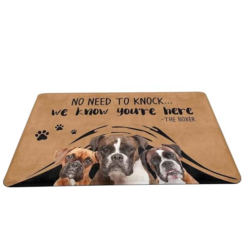 Obelunrp Hunde Willkommensmatte, 60x90 cm Hunde Bedruckte Haustürmatte, Rutschpolel-Eingangsteppich, Türmat für die Erwärmung des Eingangshauss (Stil 1) von Obelunrp