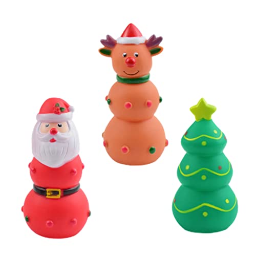 Obelunrp Weihnachtshundspielzeug Santa Squeaky Toys Interactive Haustier für Hundekaugeschenke 3pcs, Quietschende Obelunrp Weihnachtshundspielzeug Santa Squeaky Toys Interactive Haustier für Hundekaugeschenke 3pcs, Quietschende von Obelunrp