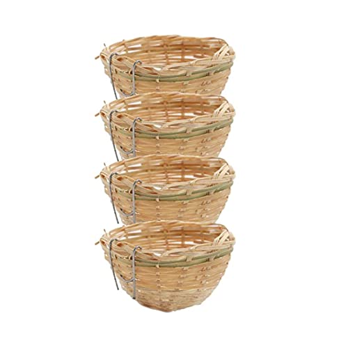 Obelunrp Vogelnest für Wildbird, 4pcs 3,9 Zoll Bambus gewebte Nistkisten für Wildvögel, die Höhle der Zuchthöhle für Papagei, Kanarien- oder Cockatiel von Obelunrp