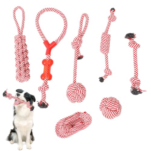 Obesntln Hundeseilspielzeug Welpe, Kauseil für Welpen,7 Stück Beißspielzeug aus Baumwollseil | Geflochtener Baumwollseil-Knoten-Hundezahnstab, interaktives Haustierspielzeug, um den Hund positiv zu Obesntln Hundeseilspielzeug Welpe, Kauseil für Welpen,7 Stück Beißspielzeug aus Baumwollseil | Geflochtener Baumwollseil-Knoten-Hundezahnstab, interaktives Haustierspielzeug, um den Hund positiv zu von Obesntln
