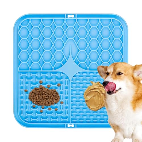 Obesntln Leckmatte für Hunde, Silikon-Leckmatte für langsames Füttern – sicheres Hundeleckerli-Spielzeug mit Saugnapf, langsames Füttern, Welpenanreicherungsspielzeug, rutschfeste Hundefütterungsmatte Obesntln Leckmatte für Hunde, Silikon-Leckmatte für langsames Füttern – sicheres Hundeleckerli-Spielzeug mit Saugnapf, langsames Füttern, Welpenanreicherungsspielzeug, rutschfeste Hundefütterungsmatte von Obesntln