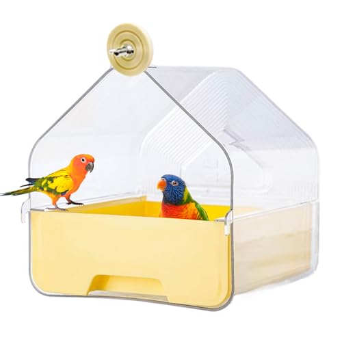 Vogelbad Box | Sittich Futterspender Käfigzubehör,Transparentes Vogelbad Für Wellensittiche Kanarienvögel Zebrafinken Nymphensittiche Vogelbad Box | Sittich Futterspender Käfigzubehör,Transparentes Vogelbad Für Wellensittiche Kanarienvögel Zebrafinken Nymphensittiche von Obesntln