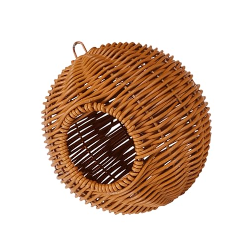 Geflochtenes Vogelnest aus künstlichem Rattan, hängendes Design, Vogelhäuser für Wellensittiche, Nymphensittiche und Unzertrennliche, Käfigdekoration, hängendes Papageiennest von Obotsnoi