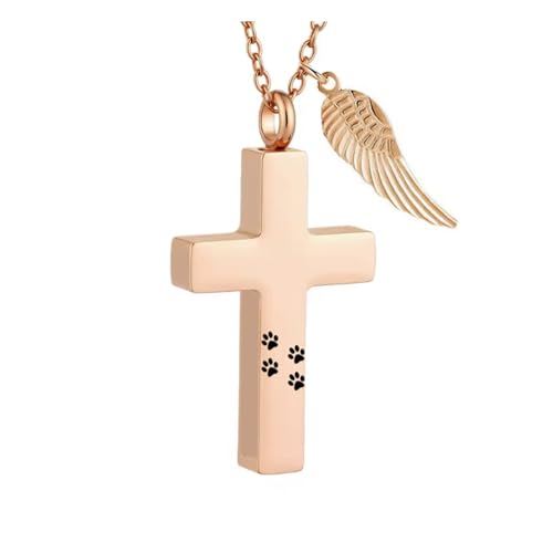 Obotsnoi Halskette mit Urnenanhänger für Haustiere, rostfreies Metall, gekreuzte Urnenanhänger, Halskette mit sicherer Speicheraufbewahrung für Erinnerungen, Urne, Gedenkschmuck Obotsnoi Halskette mit Urnenanhänger für Haustiere, rostfreies Metall, gekreuzte Urnenanhänger, Halskette mit sicherer Speicheraufbewahrung für Erinnerungen, Urne, Gedenkschmuck von Obotsnoi
