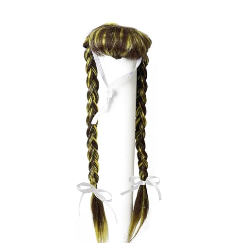 Obotsnoi Pet Gänse Perücken Zubehör Geflochtene Haarschleife Dekoration für Versammlungen Shows Stoff Haustier Kostüm Haarschmuck Geflochtene Perücken von Obotsnoi