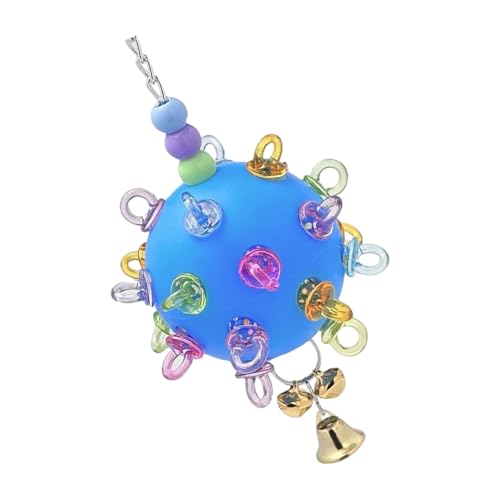 Obotsnoi Vogel-Anreicherungsspielzeug, Kauspielzeug, sichere Gummiglocken, Ball, Hängespielzeug für Flieger, Erkundung, Indoor-Käfig, Übung, Unterhaltung, Vogelkäfig-Zubehör von Obotsnoi
