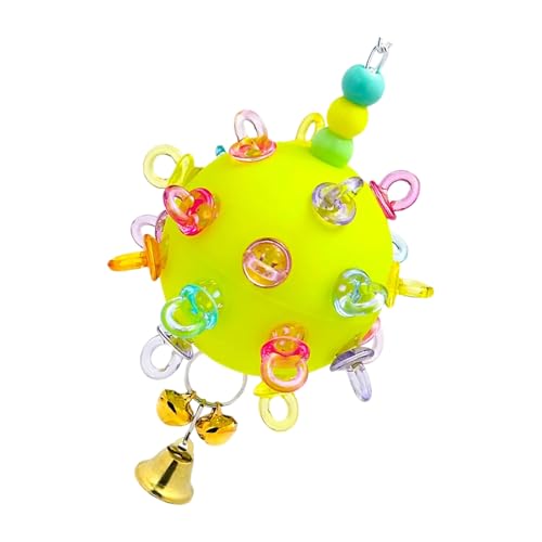 Obotsnoi Vogel-Anreicherungsspielzeug, Kauspielzeug, sichere Gummiglocken, Ball, Hängespielzeug für Flieger, Erkundung, Indoor-Käfig, Übung, Unterhaltung, Vogelkäfig-Zubehör von Obotsnoi