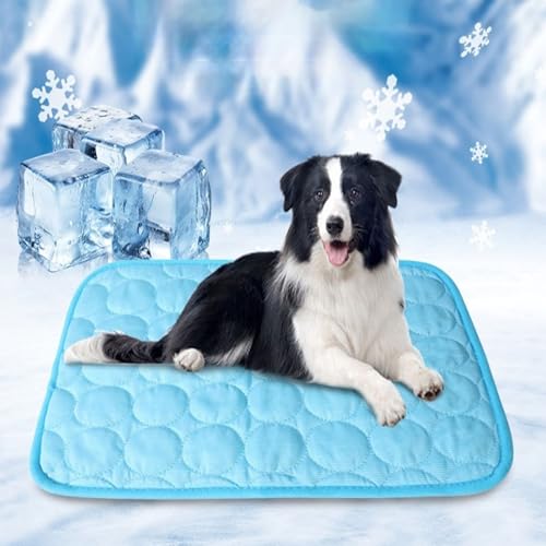 Obriskus Waschbare Hundekühlmatte - Kühlmatte for Hunde und Katzen. Haustierkühlmatte for Zwinger, Reisen, Bett, Auto, Innen- und Außenbereich.(Blue,24 * 20in) von Obriskus