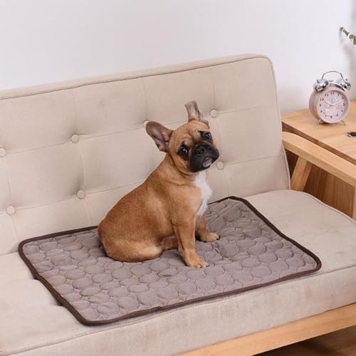 Obriskus Waschbare Hundekühlmatte - Kühlmatte for Hunde und Katzen. Haustierkühlmatte for Zwinger, Reisen, Bett, Auto, Innen- und Außenbereich.(Brown,24 * 20in) von Obriskus