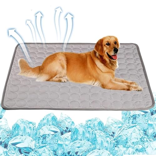 Obriskus Waschbare Hundekühlmatte - Kühlmatte for Hunde und Katzen. Haustierkühlmatte for Zwinger, Reisen, Bett, Auto, Innen- und Außenbereich.(Gray,24 * 20in) von Obriskus