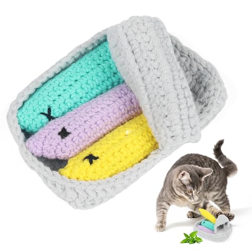 Obrlinaye Crochet Catnip Toys Sardine Fish Tin Cat Toy, Yarn Fish Catnip Toy for Cats Safe Teeth Cleaning Toy for Indoor Exercise, Interactive Cat Kicker Kitty Gifts for Cat Lover Obrlinaye Crochet Catnip Toys Sardine Fish Tin Cat Toy, Yarn Fish Catnip Toy for Cats Safe Teeth Cleaning Toy for Indoor Exercise, Interactive Cat Kicker Kitty Gifts for Cat Lover von Obrlinaye
