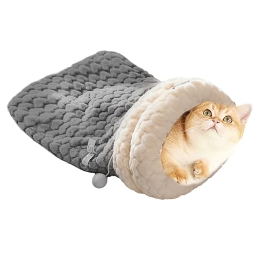 Gemütliches Haustiernest für Katzen – Plüsch, warmes Haustier-Schlafbett, weich geschlossenes Katzennest für Kaninchen, Kleintiere, Kätzchen, Winter, Innenbereich, Schlafzimmer, Wohnzimmer, Balkon von Ocastuted