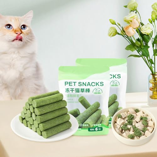 Ocastuted 12 Stuck Katzengras Snack, Katzengras Sticks Für Katzen, Cat Grass Teething Stick, Beißstäbe Aus Katzengras Für Hauskatzen, Kauspielzeug Für Katzen Zur Zahnpflege von Ocastuted