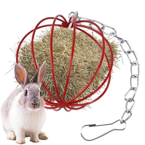 Ocastuted Heuraufe Für Kaninchen,Heu Futterautomat Kaninchenzubehör - Metall Gras Futterball Rack, Hängendes Käfigzubehör für Kleintiere wie Chinchilla und Hamster Ocastuted Heuraufe Für Kaninchen,Heu Futterautomat Kaninchenzubehör - Metall Gras Futterball Rack, Hängendes Käfigzubehör für Kleintiere wie Chinchilla und Hamster von Ocastuted