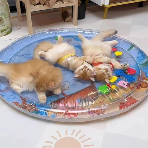 Ocastuted Katzen Wasserbett, Wasserbett Und Spielmatte Für Katzen, Aufblasbare Katzen Wasser Sensorische Spielmatte, Aufblasbare Sensorische Wassermatte, Sensorische Wasser Spielmatte Für Katze Ocastuted Katzen Wasserbett, Wasserbett Und Spielmatte Für Katzen, Aufblasbare Katzen Wasser Sensorische Spielmatte, Aufblasbare Sensorische Wassermatte, Sensorische Wasser Spielmatte Für Katze von Ocastuted