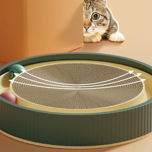 Ocastuted Katzenkratzer für Hauskatzen,Cat Scratcher Pad mit Katzenspielzeug-Kugelbahn | Langlebige Kugelbahn für Katzenspielzeug zum Schutz von Möbeln, unterstützt das Verhalten von Haustieren, von Ocastuted