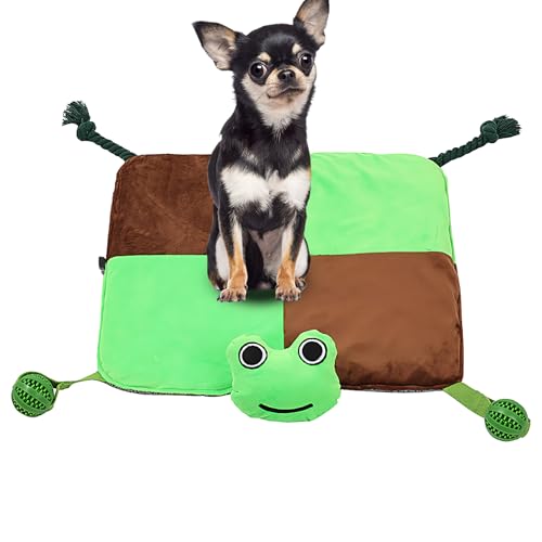 Ocastuted Schnüffelmatte für Haustiere, Welpen-Fütterungspad, Puzzle-Spielzeug, interaktives langsames Füttern, Schnüffelmatten für das Training von Hund und Welpen, mit Zugseil und auslaufendem Ball von Ocastuted
