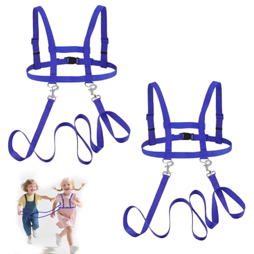 2 Stück Pferdeleine zum Spielen für Kinder Pferdegeschirr für Kinder zum Spielen,Verstellbares Pferdeleine Kinder, Holzpferd Zubehör, Pferdegeschirr zum Spielen für Jungen Mädchen Rollenspiel (Blau) von Occzin