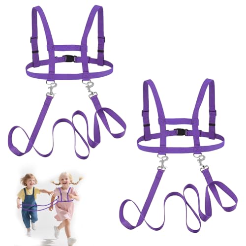 2 Stück Pferdeleine zum Spielen für Kinder Pferdegeschirr für Kinder zum Spielen,Verstellbares Pferdeleine Kinder, Holzpferd Zubehör, Pferdegeschirr zum Spielen für Jungen Mädchen Rollenspiel (Lila) von Occzin