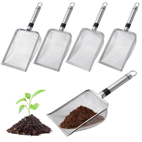 Occzin 4 Stück Gartensieb aus Edelstahl, Erdsieb mit Griff, 2/2.8/3.8/5mm Masche Kompostsieb, für Garten, Unkraut, Schotter, Saatgut, Sand, Steine, Katzenstreu Occzin 4 Stück Gartensieb aus Edelstahl, Erdsieb mit Griff, 2/2.8/3.8/5mm Masche Kompostsieb, für Garten, Unkraut, Schotter, Saatgut, Sand, Steine, Katzenstreu von Occzin