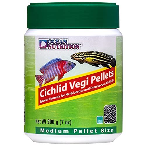 Cichliden Vegi Granulat Medium Fischfutter, 200 g von Ocean Nutrition