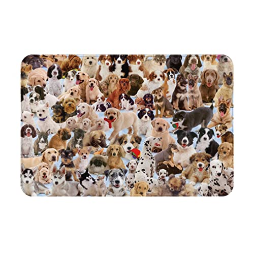Niedliche Haustier-Hunde-Flanell-Bodenmatte, rutschfest, 40,6 x 61 cm, für den Innen- und Außenbereich von Ocelio