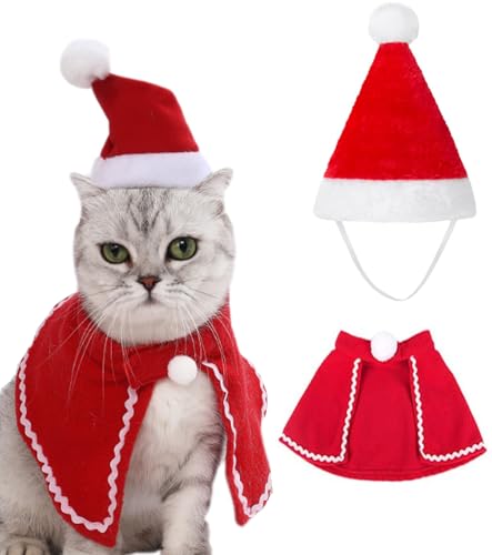 Weihnachtskostüm für Katzen, Katzen Hunde Weihnachtskostüm, Haustier Kostüm Weihnachten Kleidung für Klein Hund Katze, Weihnachten Katzenkostüm Hundekostüm mit Weihnachtsmütze, Weihnachten Cosplay Weihnachtskostüm für Katzen, Katzen Hunde Weihnachtskostüm, Haustier Kostüm Weihnachten Kleidung für Klein Hund Katze, Weihnachten Katzenkostüm Hundekostüm mit Weihnachtsmütze, Weihnachten Cosplay von Octonyluck