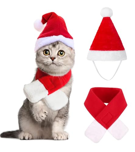Weihnachtskostüm für Katzen, Katzen Hunde Weihnachtskostüm, Haustier Kostüm Weihnachten Kleidung für Klein Hund Katze, Weihnachten Katzenkostüm Hundekostüm mit Weihnachtsmütze, Weihnachten Cosplay Weihnachtskostüm für Katzen, Katzen Hunde Weihnachtskostüm, Haustier Kostüm Weihnachten Kleidung für Klein Hund Katze, Weihnachten Katzenkostüm Hundekostüm mit Weihnachtsmütze, Weihnachten Cosplay von Octonyluck