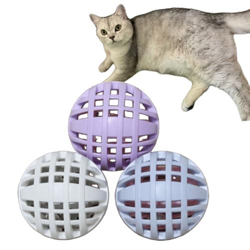 3 x Katzenspielzeugbälle mit Glocke, interaktives Kunststoffspielzeug, interaktives Katzenspielzeug für Innenkatzen, Kätzchen, Jingle Balls für Katzen, Haustiere, lindert Langeweile, für Indoor-Spiele 3 x Katzenspielzeugbälle mit Glocke, interaktives Kunststoffspielzeug, interaktives Katzenspielzeug für Innenkatzen, Kätzchen, Jingle Balls für Katzen, Haustiere, lindert Langeweile, für Indoor-Spiele von Octtenfe