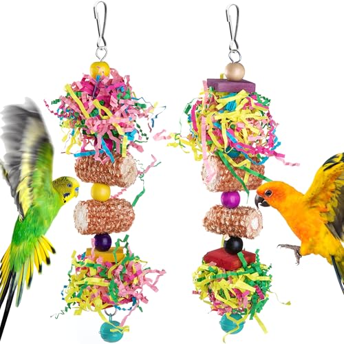 Vogelspielzeug-Set, natürlicher Maiskolben und Papierscheiben, Papageien, Kauspielzeug, Wellensittich, Käfig-Hänge-Spielzeug, Vogelkäfig-Zubehör für Sittiche, Nymphensittiche, Sittiche, Liebe, Vögel Vogelspielzeug-Set, natürlicher Maiskolben und Papierscheiben, Papageien, Kauspielzeug, Wellensittich, Käfig-Hänge-Spielzeug, Vogelkäfig-Zubehör für Sittiche, Nymphensittiche, Sittiche, Liebe, Vögel von Octtenfe