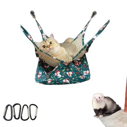 Octtwentysecond Doppelschichtige Hängematte für Frettchen, nicht haftend, atmungsaktiv, Netzstoff, 42 x 42 cm, grünes Schlaf-Hängebettkäfig-Zubehör im Sommer, ein wunderbares handgefertigtes Geschenk Octtwentysecond Doppelschichtige Hängematte für Frettchen, nicht haftend, atmungsaktiv, Netzstoff, 42 x 42 cm, grünes Schlaf-Hängebettkäfig-Zubehör im Sommer, ein wunderbares handgefertigtes Geschenk von Octtwentysecond